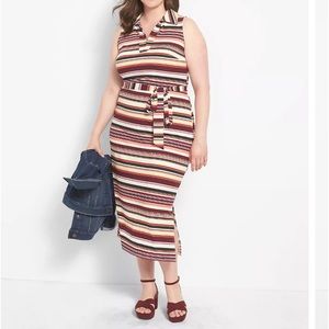 Sleeveless Polo Midi Dress